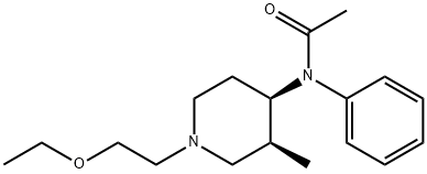 N-[(3S,4R)-1-(2-ethoxyethyl)-3-methyl-4-piperidyl]-N-phenyl-acetamide Struktur