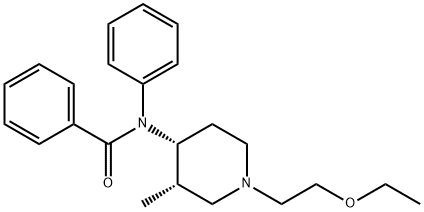 N-[(3S,4R)-1-(2-ethoxyethyl)-3-methyl-4-piperidyl]-N-phenyl-benzamide Struktur