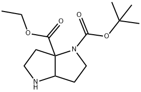 O4-tert-Butyl O3a-ethyl 1,2,3,5,6,6a-hexahydro-pyrrolo[3,2-b]pyrrole-3a,4-dicarboxylate Struktur