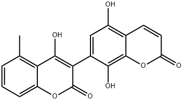 5,8-dihydroxy-7-(4-hydroxy-5-methylcoumarin-3-yl)coumarin Struktur