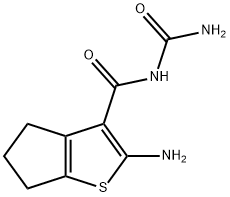 2-Amino-N-carbamoyl-5,6-dihydro-4H-cyclopenta[b]thiophene-3-carboxamide Struktur