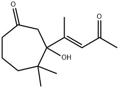 3-Hydroxy-4,4-dimethyl-3-(1-methyl-3-oxobut-1-enyl)cycloheptanone Struktur