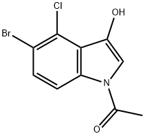 1-(5-Bromo-4-chloro-3-hydroxy-1H-indol-1-yl)ethanone Struktur