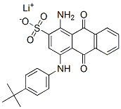 2-Anthracenesulfonic acid, 1-amino-4-[[4-(1,1-dimethylethyl) phenyl]amino]-9,10-dihydro-9,10-dioxo-, monolithium salt Struktur