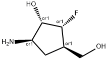 Cyclopentanemethanol, 4-amino-2-fluoro-3-hydroxy-, (1alpha,2beta,3beta,4alpha)- (9CI) Struktur