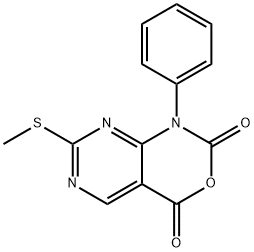 7-(methylthio)-1-phenyl-1H-pyrimido[4,5-d][1,3]oxazine-2,4-dione Struktur