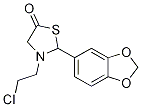 2-(benzo[d][1,3]dioxol-5-yl)-3-(2-chloroethyl)thiazolidin-5-one Struktur