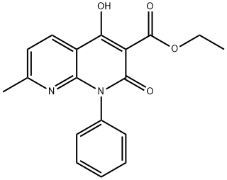 ethyl 4-hydroxy-7-methyl-2-oxo-1-phenyl-1,2-dihydro-1,8-naphthyridine-3-carboxylate Struktur