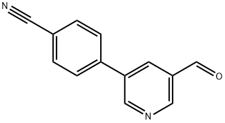 4-(5-formylpyridin-3-yl)benzonitrile Struktur