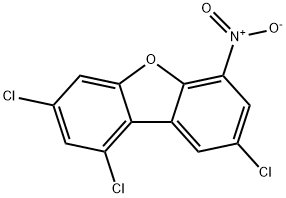 6-nitro-1,3,8-trichlorodibenzofuran Struktur