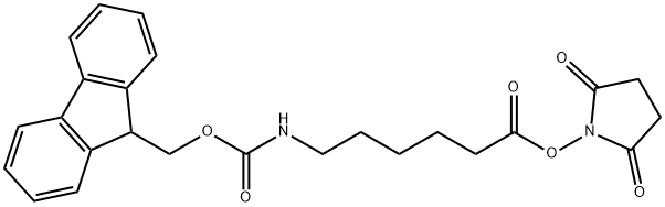 2,5-Dioxopyrrolidin-1-yl 6-((((9H-fluoren-9-yl)Methoxy)carbonyl)aMino)hexanoate Struktur