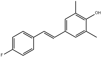 2,6-dimethyl-4-(2-(4-fluorophenyl)ethenyl)phenol Struktur