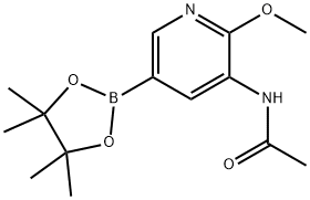 N-(2-Methoxy-5-(4,4,5,5-tetraMethyl-1,3,2-dioxaborolan-2-yl)pyridin-3-yl)acetaMide Struktur