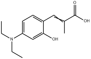 alpha-methyl-2-hydroxy-4-diethylaminocinnamic acid Struktur