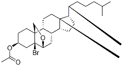 5-ブロモ-6β,19-エポキシ-5α-コレスタン-3β-オールアセタート 化學(xué)構(gòu)造式