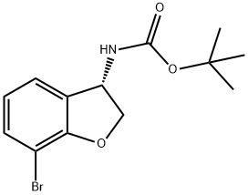 Carbamic acid, N-[(3S)-7-bromo-2,3-dihydro-3-benzofuranyl]-, 1,1-dimethylethyl ester Struktur