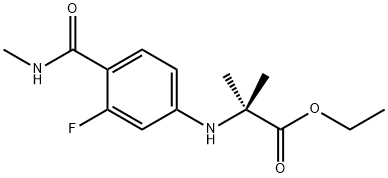 ethyl 2-(3-fluoro-4-(MethylcarbaMoyl)phenylaMino)-2-Methylpropanoate Struktur