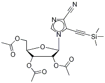 5-(2-(Trimethylsilyl)-1-ethyn-1-yl)-1-(2’,3’,5’-tri-O-acetyl--D-ribofuranosyl)-imidazo-4-carbonitrile Struktur