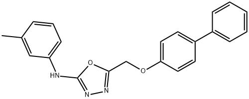 5-(((1,1'-Biphenyl)-4-yloxy)methyl)-N-(3-methylphenyl)-1,3,4-oxadiazol-2-amine Struktur