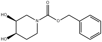 1-Piperidinecarboxylic acid, 3,4-dihydroxy-, phenylmethyl ester, (3S,4R)- Struktur