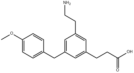 3-(3-(2-Aminoethyl)-5-(4-methoxybenzyl)phenyl)propanoic acid Struktur