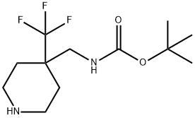 4-Trifluoromethyl-4-Boc-aminomethylpiperidine Struktur