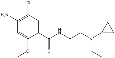 Benzamide, 4-amino-5-chloro-N-(2-(cyclopropylethylamino)ethyl)-2-metho xy- Struktur