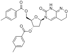 6-(3,5-DI-O-(P-TOLUOYL)-BETA-D-2-DEOXYRIBOFURANOSYL)-3,4-DIHYDRO-8H-PYRIMIDO[4,5-C][1,2]OXAZIN-7-ONE Struktur