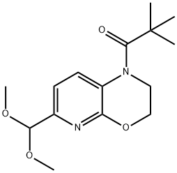 1-(6-(Dimethoxymethyl)-2,3-dihydro-1H-pyrido-[2,3-b][1,4]oxazin-1-yl)-2,2-dimethylpropan-1-one Struktur