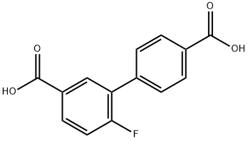 6-Fluoro-[1,1'-biphenyl]-3,4'-dicarboxylic acid Struktur