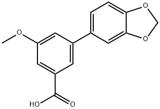 5-Methoxy-3-(3,4-Methylenedioxyphenyl)benzoic acid Struktur