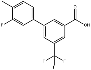 3'-Fluoro-4'-Methyl-5-(trifluoroMethyl)-[1,1'-biphenyl]-3-carboxylic acid Struktur