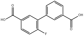 6-Fluoro-[1,1'-biphenyl]-3,3'-dicarboxylic acid Struktur