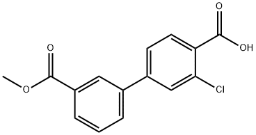 2-Chloro-4-(3-Methoxycarbonylphenyl)benzoic acid Struktur