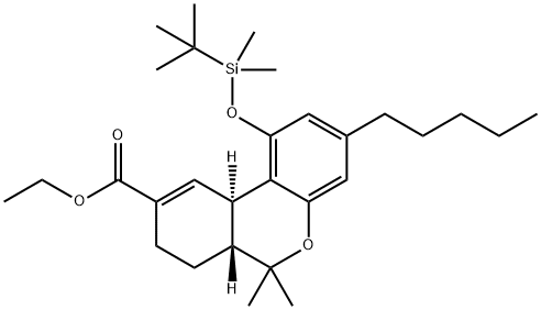 (6aR,10aR)-1-[[(1,1-DiMethylethyl)diMethylsilyl]oxy]-6a,7,8,10a-tetrahydro-6,6-diMethyl-3-pentyl-6H-dibenzo[b,d]pyran-9-carboxylic Acid Ethyl Ester Struktur