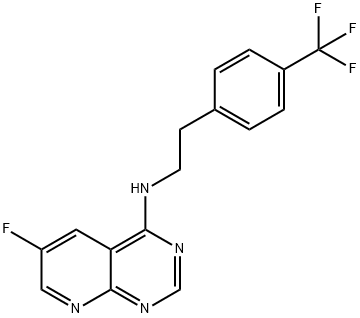 6-Fluoro-N-(4-(trifluoroMethyl)phenethyl)pyrido[2,3-d]pyriMidin-4-aMine Struktur