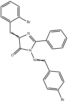 (5Z)-5-[(2-bromophenyl)methylidene]-3-[(4-bromophenyl)methylideneamino ]-2-phenyl-imidazol-4-one Struktur