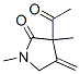 2-Pyrrolidinone, 3-acetyl-1,3-dimethyl-4-methylene- (9CI) Struktur