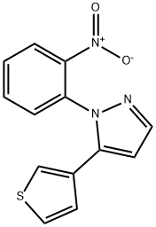 1-(2-nitrophenyl)-5-(thiophen-3-yl)-1H-pyrazole Struktur