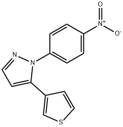 1-(4-nitrophenyl)-5-(thiophen-3-yl)-1H-pyrazole Struktur