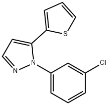 1-(3-chlorophenyl)-5-(thiophen-2-yl)-1H-pyrazole Struktur