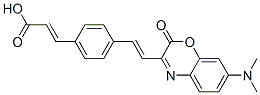 4-(beta-(7-dimethylamino-1,4-benzoxazin-2-one-3-yl)vinyl)phenylpropenoic acid Struktur