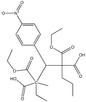 2,2,4,4-Pentanetetracarboxylic acid, 3-(4-nitrophenyl)-, 1,2,4,4-tetraethyl ester Struktur