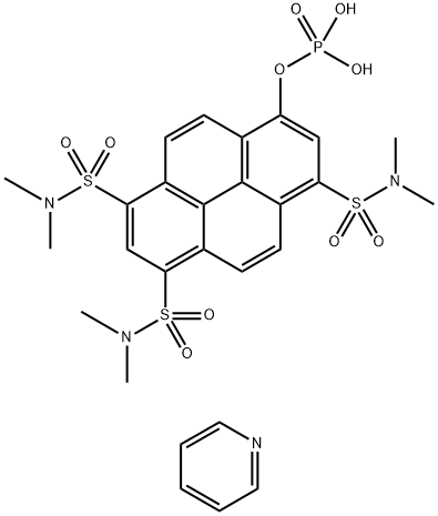 3,6,8-TRIS(DIMETHYLAMINOSULFONYL)-1-PYRENYL PHOSPHATE PYRIDINE SALT Struktur