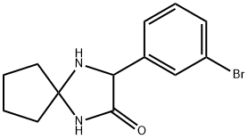 3-(3-BroMophenyl)-1,4-diazaspiro[4.4]nonan-2-one Struktur