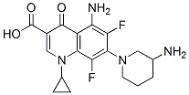 5-amino-7-(3-amino-1-piperidyl)-1-cyclopropyl-6,8-difluoro-4-oxo-quino line-3-carboxylic acid Struktur