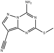 4-AMino-2-(Methylthio)pyrazolo[1,5-a][1,3,5]triazine-8-carbonitrile Struktur