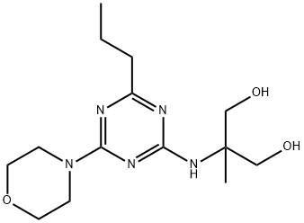 1,3-Propanediol, 2-methyl-2-((4-(4-morpholinyl)-6-propyl-1,3,5-triazin -2-yl)amino)- Struktur