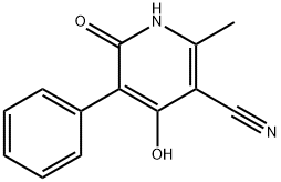 3-Cyano-4,6-dihydroxy-2-methyl-5-phenylpyridine Struktur