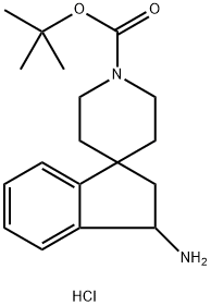 tert-butyl 3-aMino-2,3-dihydrospiro[indene-1,4'-piperidine]-1'-carboxylate hydrochloride Struktur